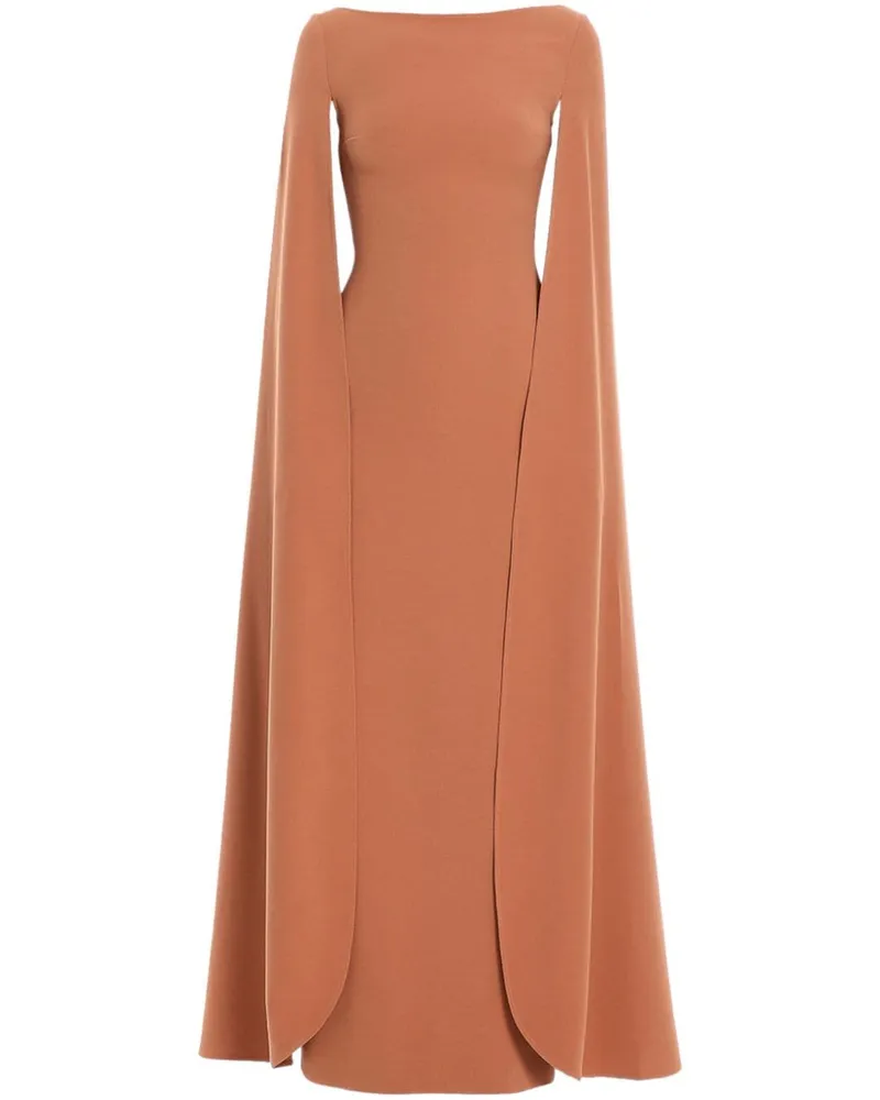 Solace London The Sadie Maxikleid im Cape-Design - Braun Braun
