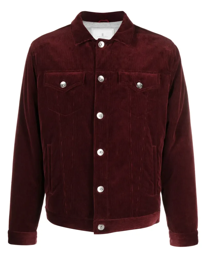 Brunello Cucinelli Gefütterte Hemdjacke aus Cord - Rot Rot