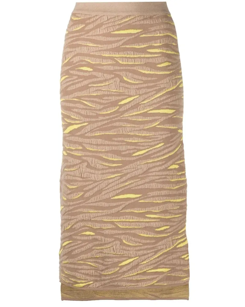 Stella McCartney Strickrock mit Animal-Print - Braun Braun