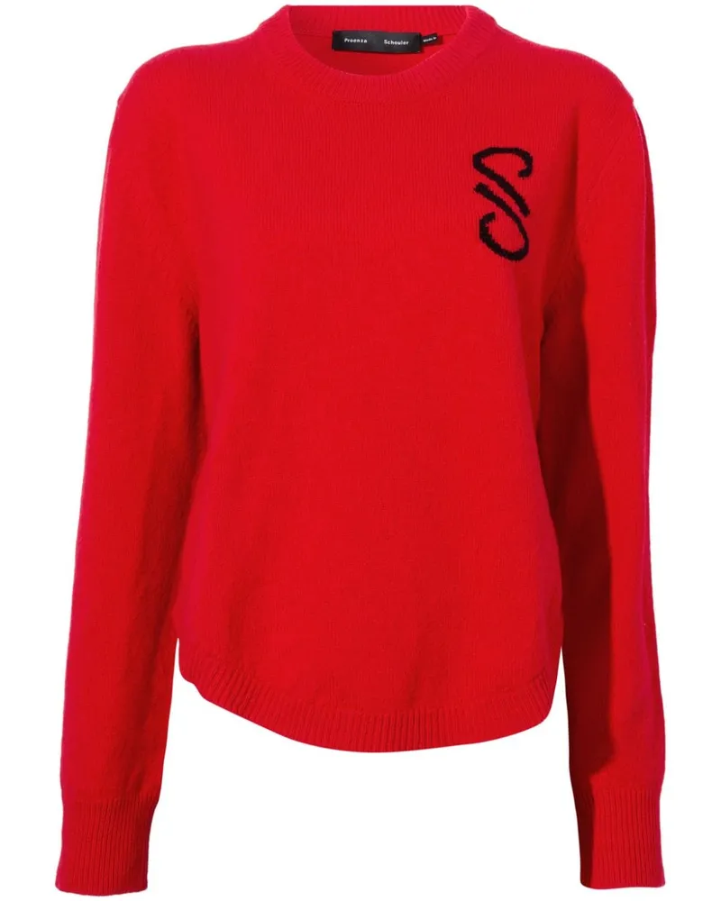 Proenza Schouler Pullover mit Intarsien-Logo - Rot Rot