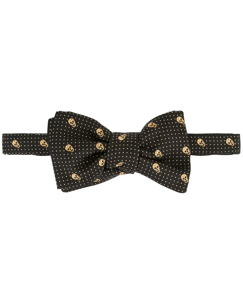 Alexander McQueen Krawatte mit Punkte-Totenkopfmuster - Schwarz Schwarz