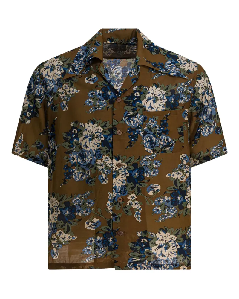 KAPITAL Hemd mit Blumen-Print - Braun Braun