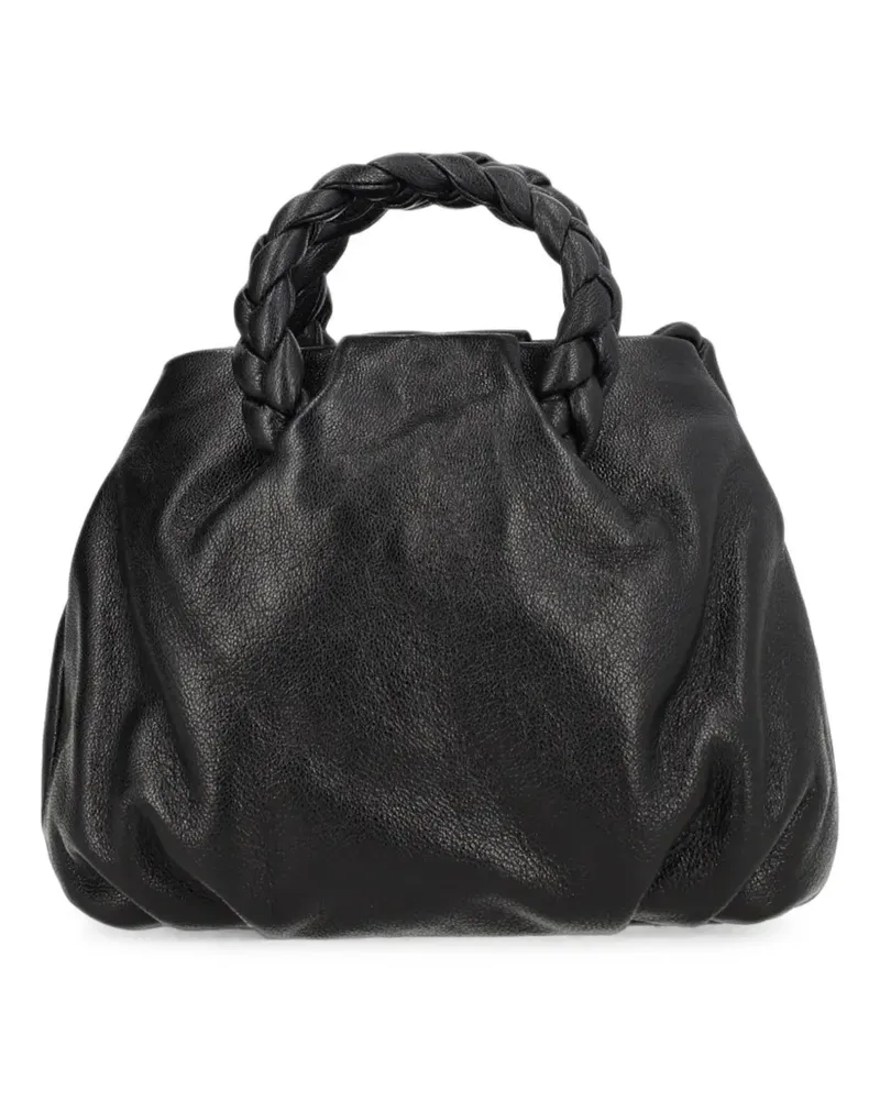 HEREU Mittelgroße Bombon Schultertasche mit Flechtriemen - Schwarz Schwarz