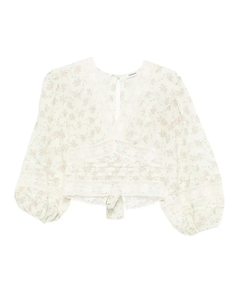 Sandro Davina Oberteil mit Blumen-Print - Grün Grün