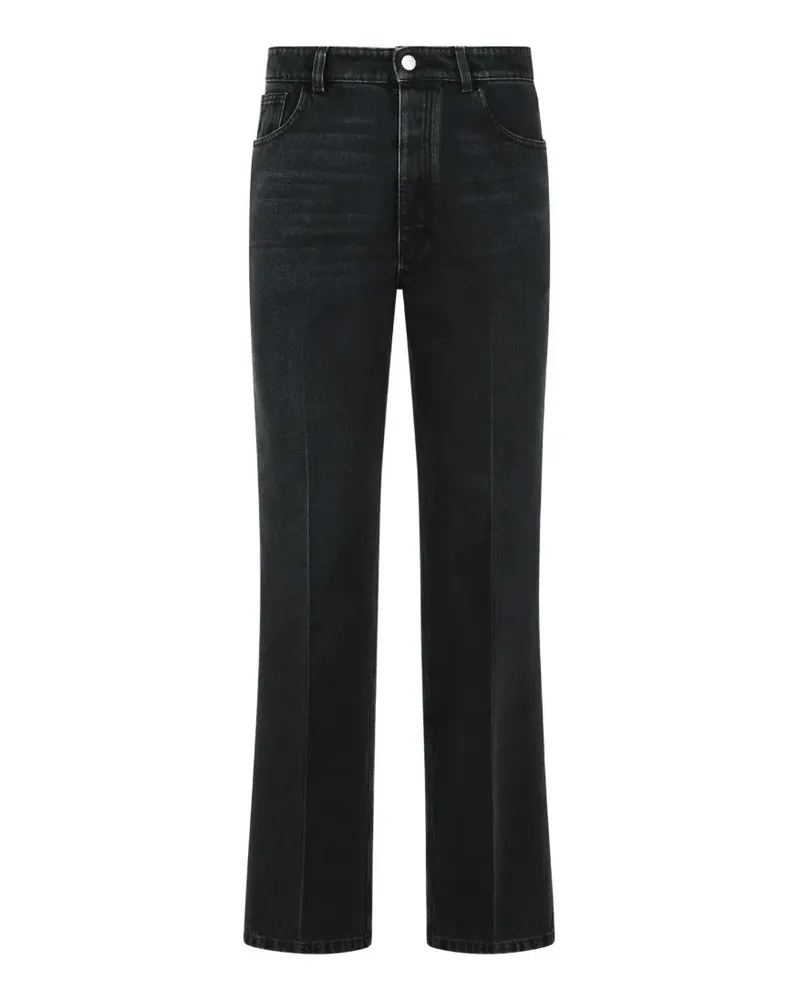 Marni logo-patch wide-leg jeans - Schwarz Schwarz