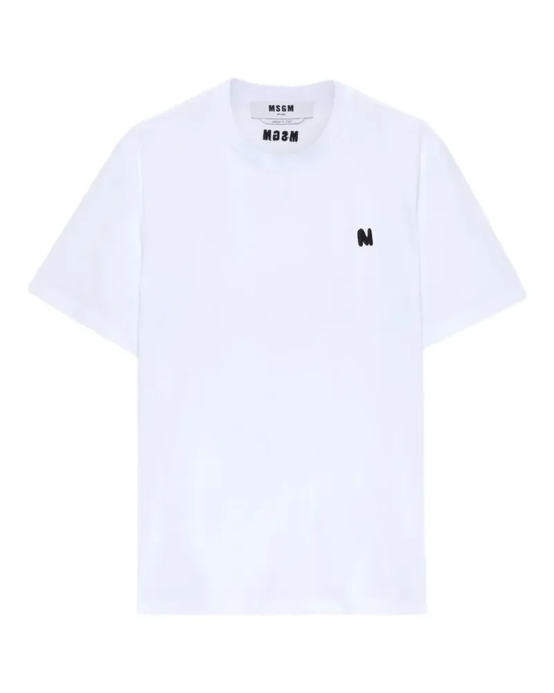 MSGM letter-detail T-shirt - Weiß Weiß