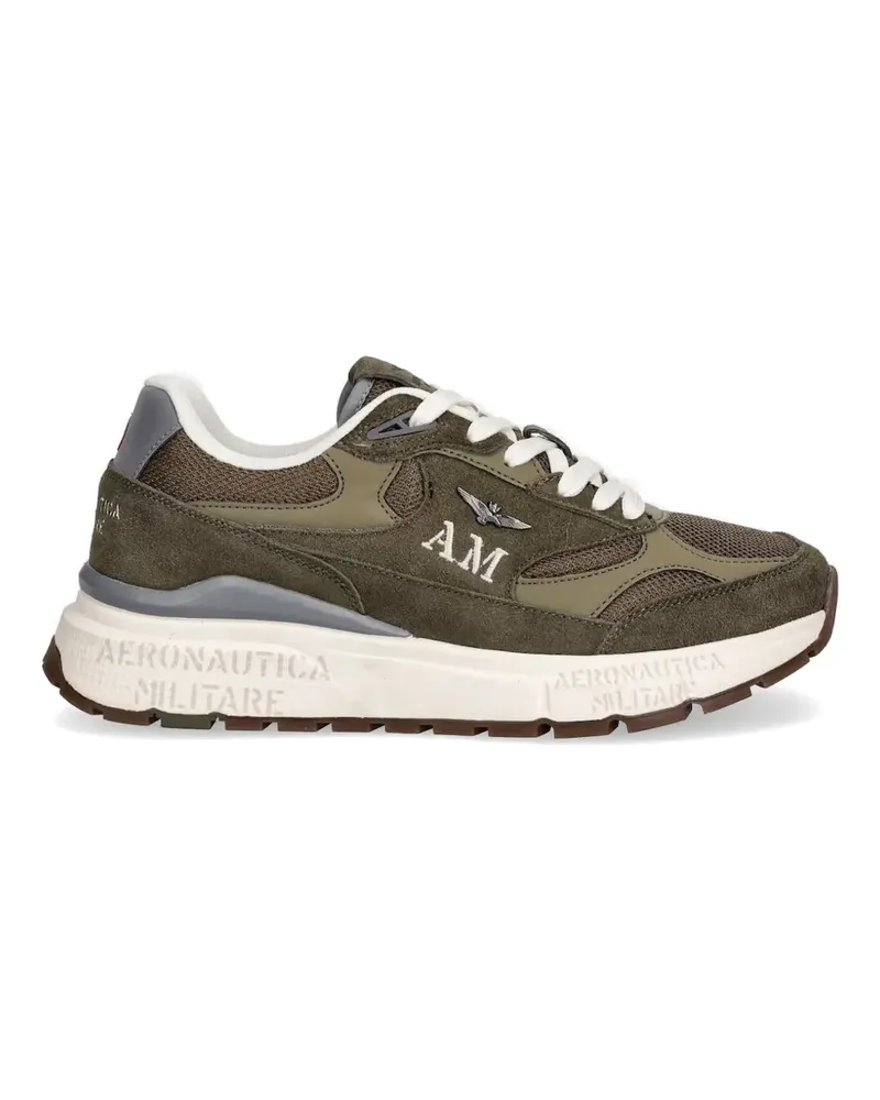 Aeronautica Militare logo-plaque panelled sneakers - Grün Grün
