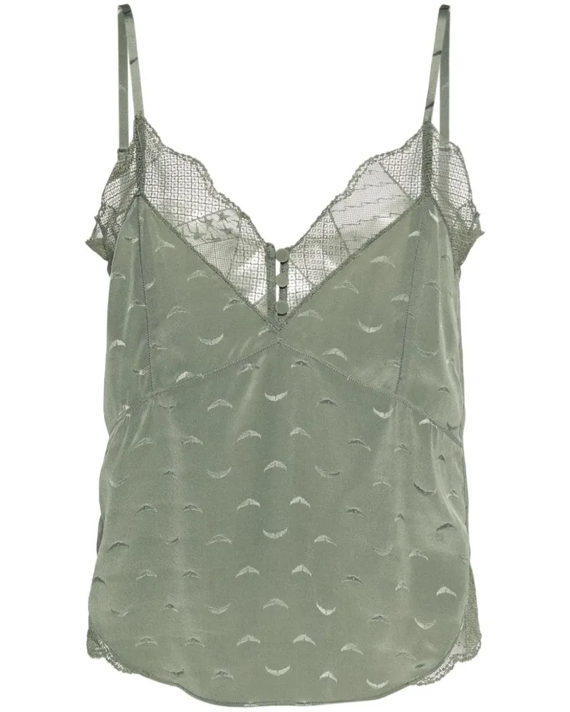 Zadig & Voltaire Seidentop mit Jacquard-Logo - Grün Grün