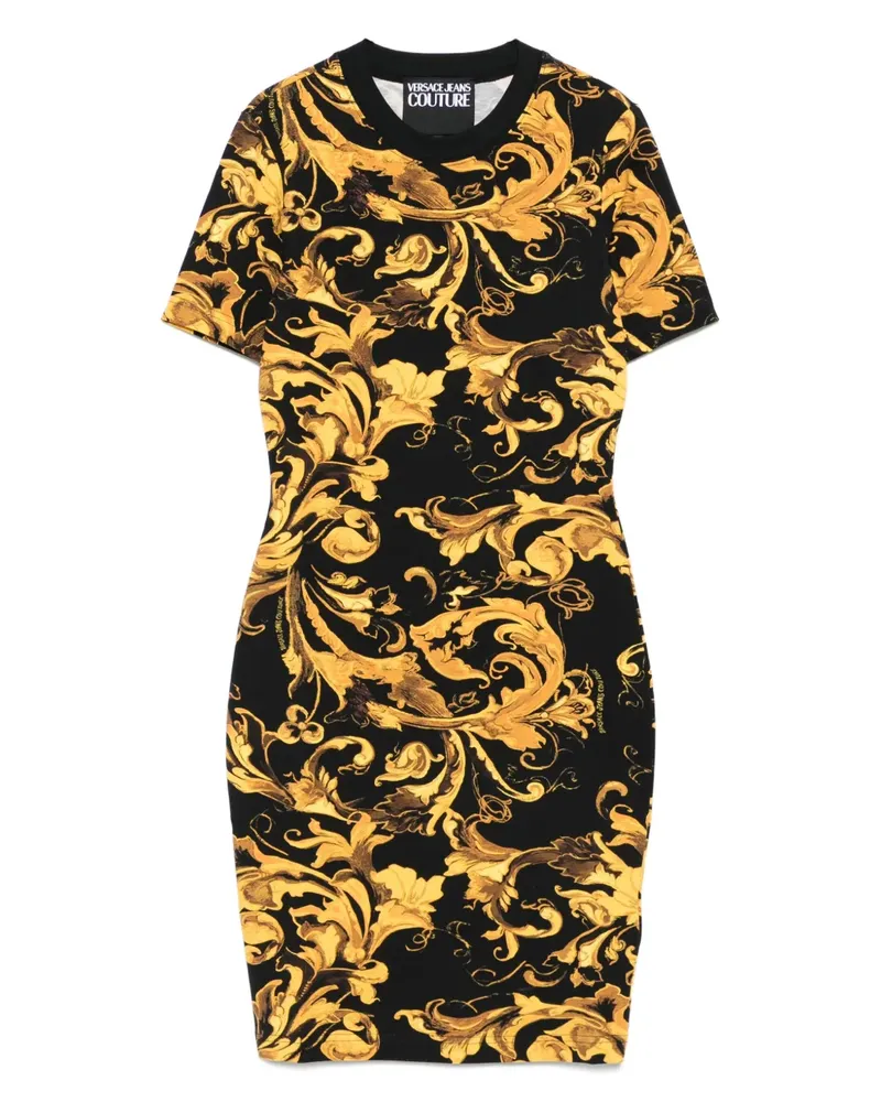 Versace Jeans Minikleid mit Barock-Print - Schwarz Schwarz