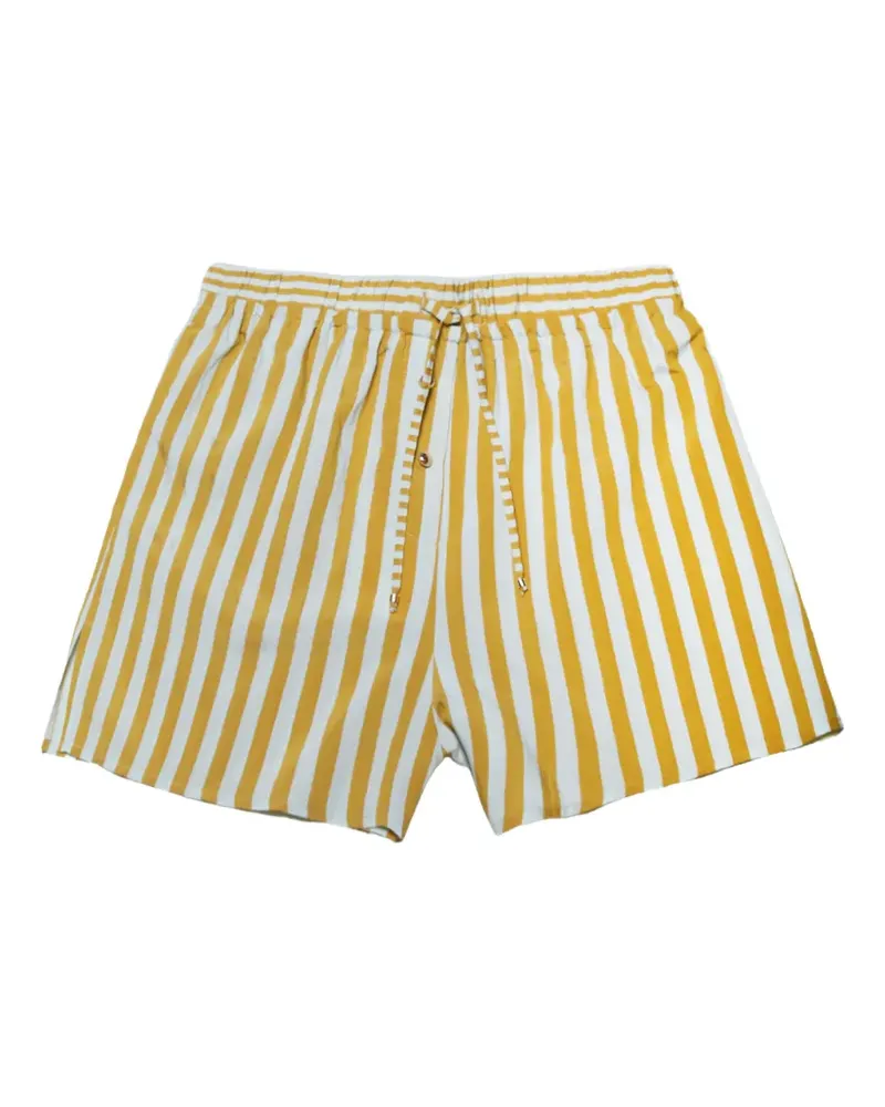 Sessùn vertical-stripe drawstring shorts - Gelb Gelb