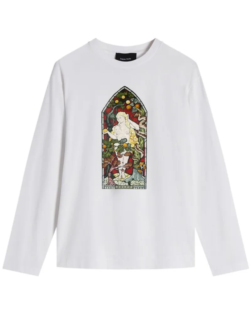 Simone Rocha T-Shirt mit Stained Glass-Print Weiß