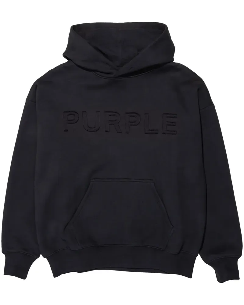 PURPLE BRAND Fleece-Hoodie mit Logo-Prägung Schwarz