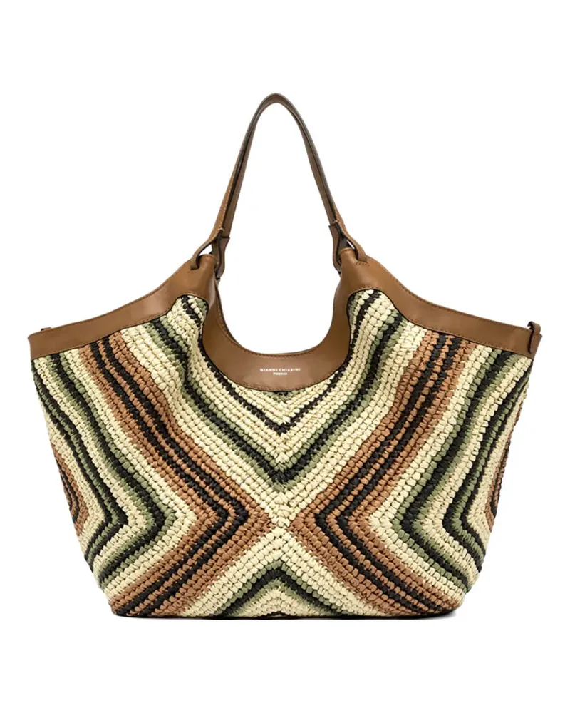 Gianni Chiarini Gewebte Dua Schultertasche - Nude Nude