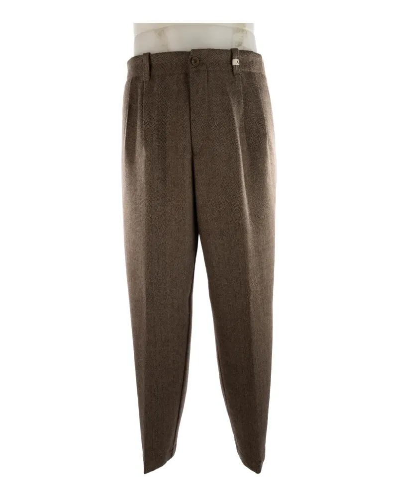 MYTHS Hose mit Fischgrätenmuster - Braun Braun