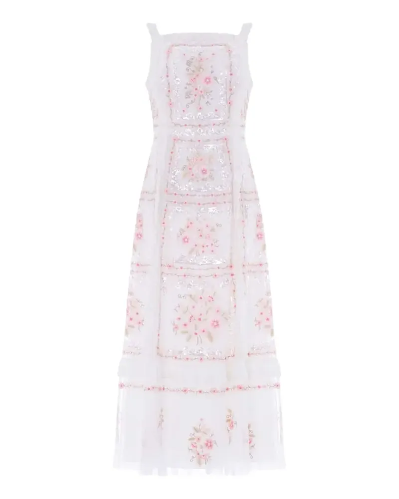 Needle & Thread Blossom Bib sequin-embellished midi dress - Weiß Weiß