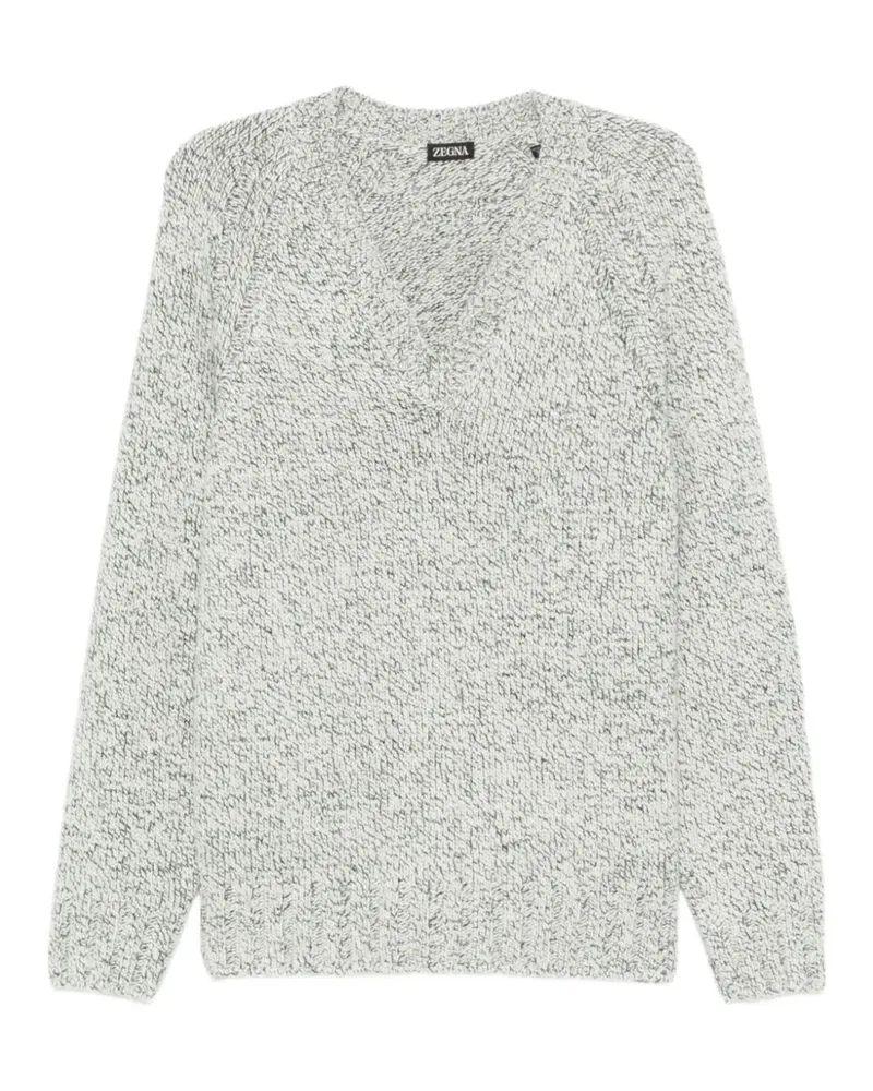 Ermenegildo Zegna Pullover mit V-Ausschnitt - Weiß Weiß