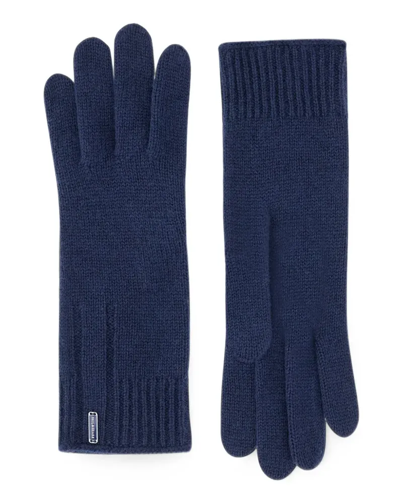 Paul & Shark logo-plaque knitted gloves - Blau Blau