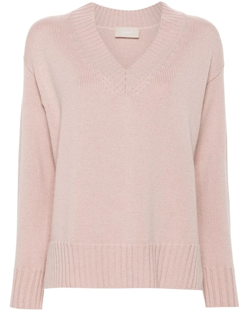 Drumohr  Pullover mit V-Ausschnitt - Rosa Rosa