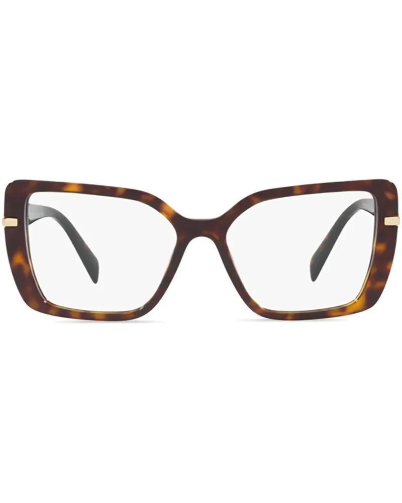 Prada Brille mit geometrischem Gestell - Braun Braun