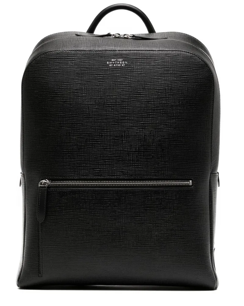 Smythson Rucksack aus strukturiertem Leder - Schwarz Schwarz