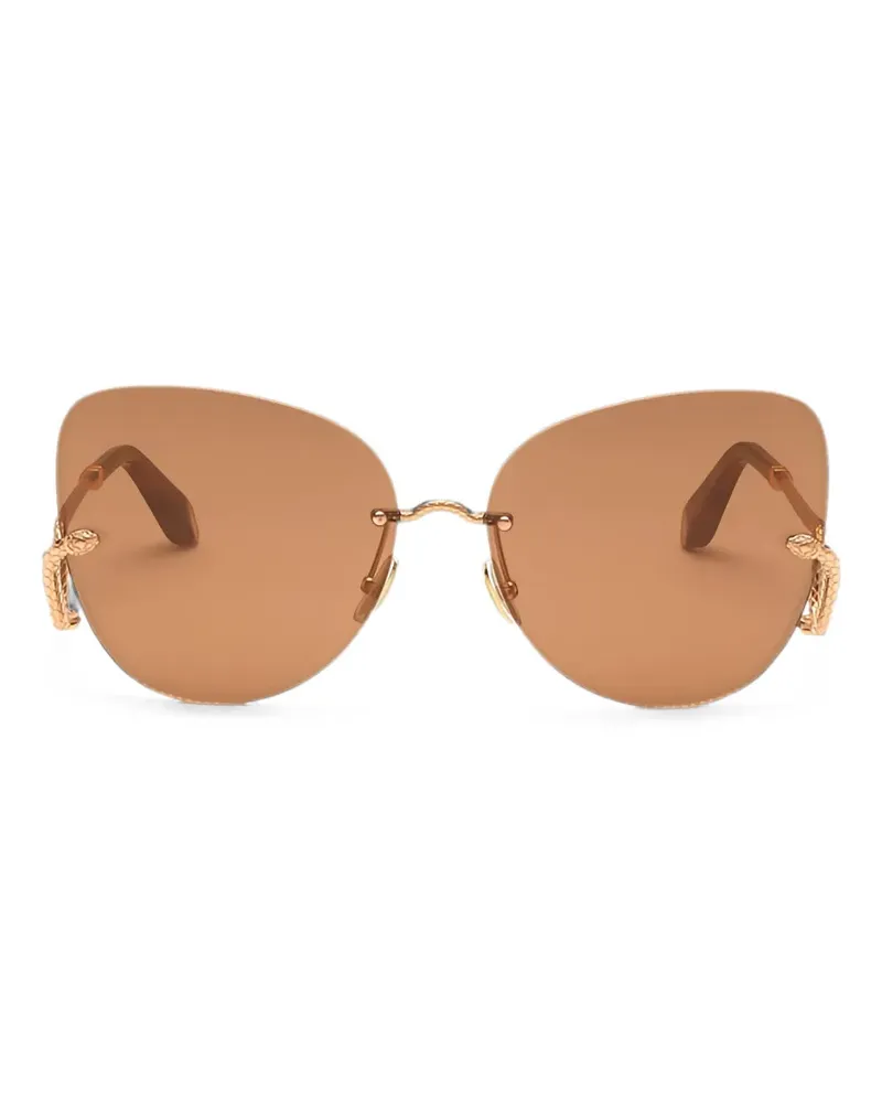 Roberto Cavalli rimless butterfly-frame sunglasses - Gold Gold