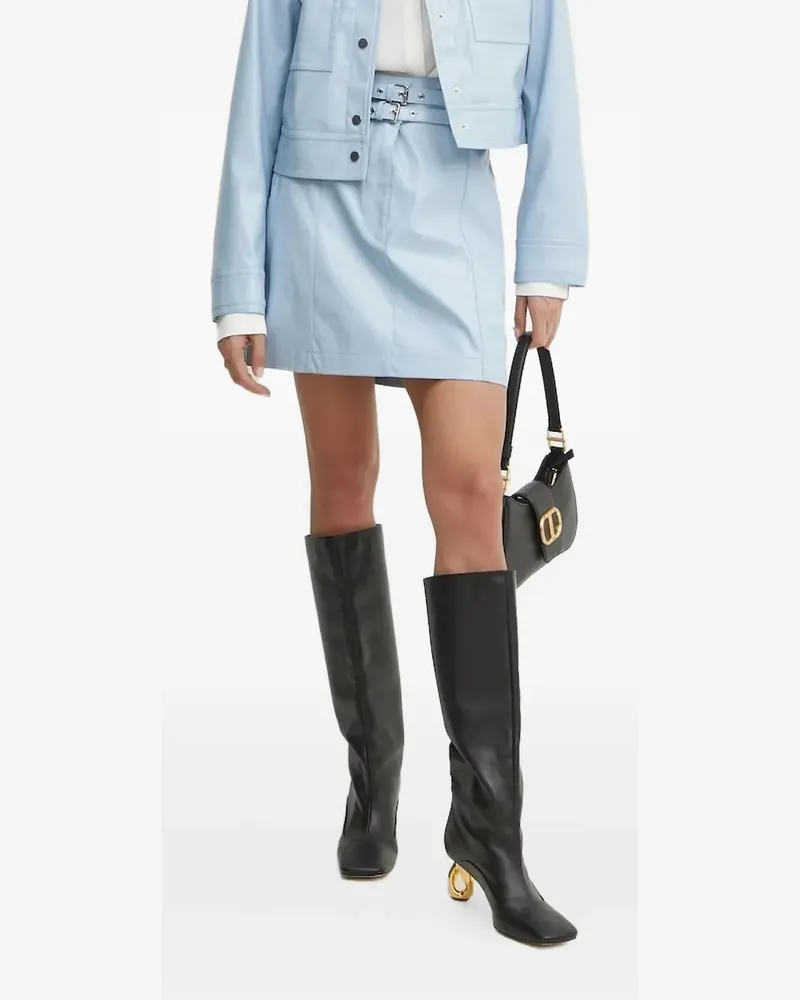 HUGO BOSS Faux-Leder-Minirock mit Doppelschnalle - Blau Blau