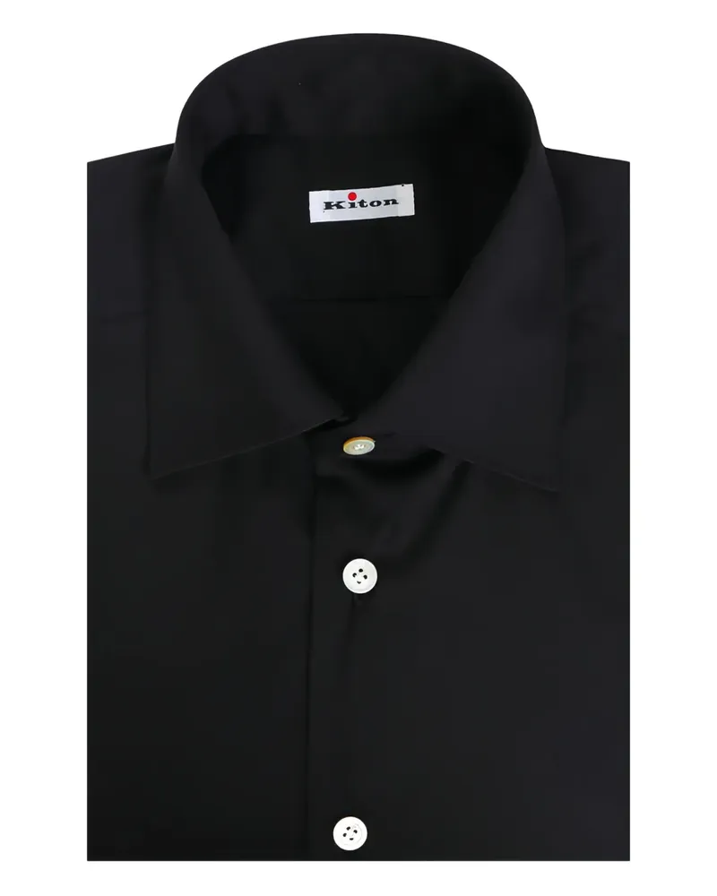 Kiton Hemd mit Knopfleiste - Schwarz Schwarz