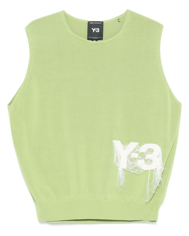 Y-3 Pullunder mit Logo-Jacquard - Grün Grün