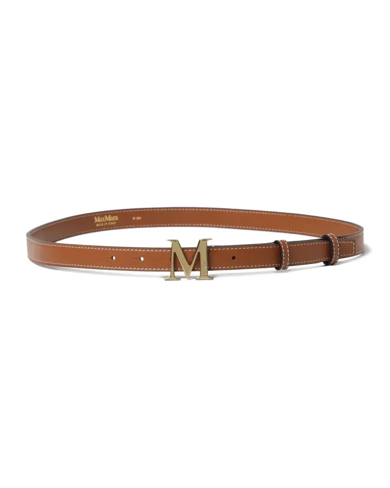 Max Mara Gürtel mit Logo-Schnalle - Braun Braun