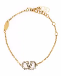 Valentino Garavani VLogo Armband mit Kristallen Gold