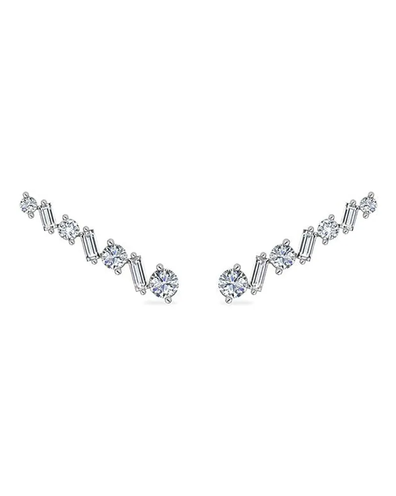 Alinka 18kt Ear Cuff aus Weißgold mit Diamanten - Silber Silber