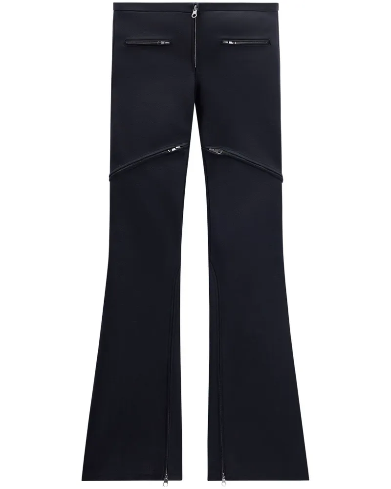 Courrèges Tief sitzende Ellipse Lederhose - Schwarz Schwarz