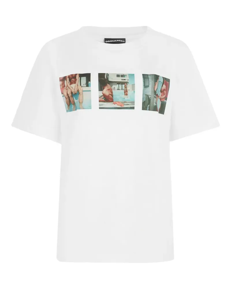 Dsquared2 Tom Bianchi T-Shirt mit grafischem Print - Weiß Weiß