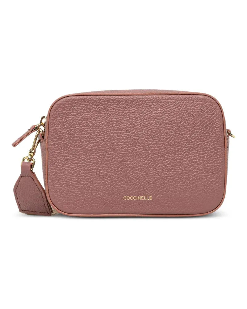 Coccinelle Kleine Tebe Schultertasche aus gekörntem Leder - Rosa Rosa