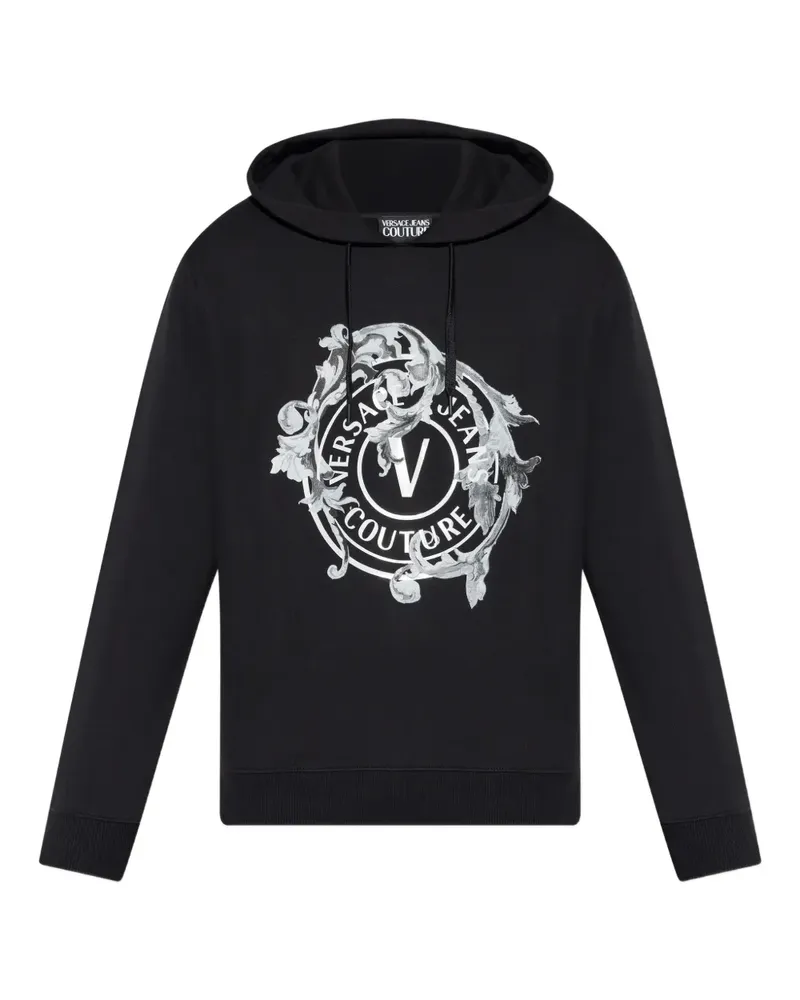 Versace Jeans Hoodie mit Logo-Print - Schwarz Schwarz