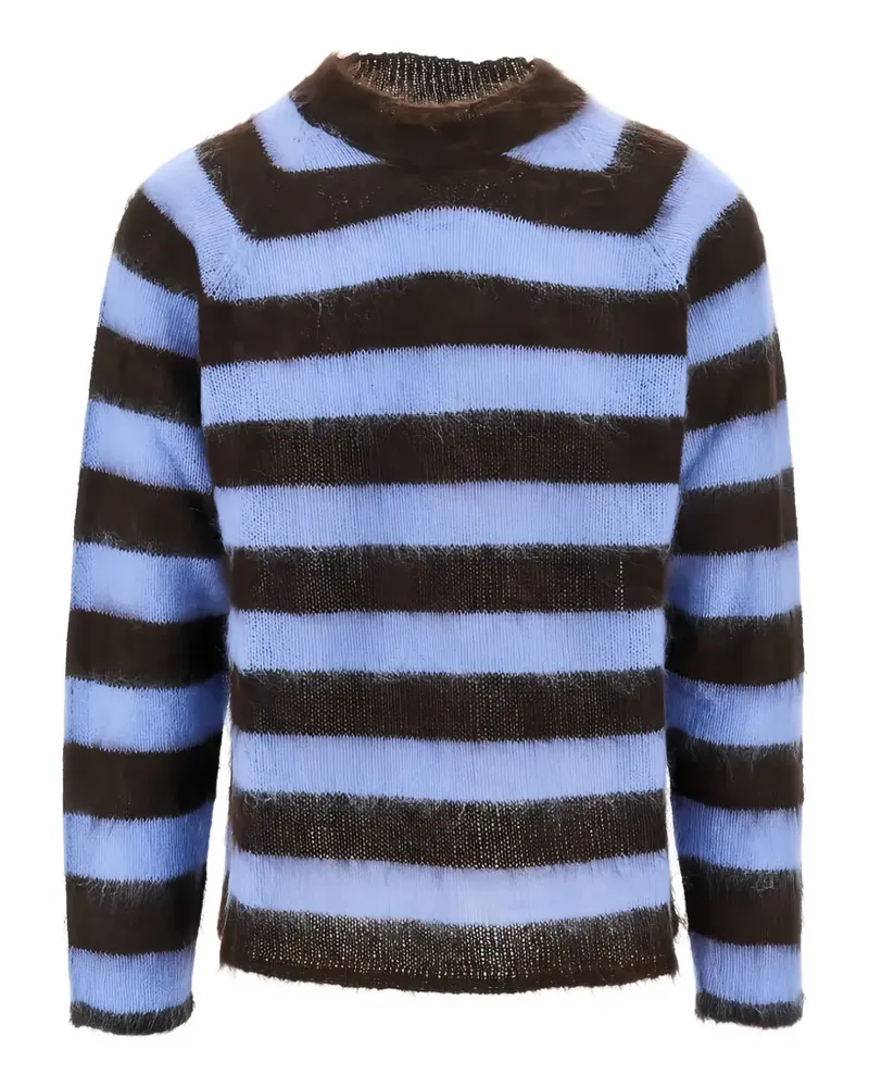 Emporio Armani striped mohair-blend sweater - Blau Blau