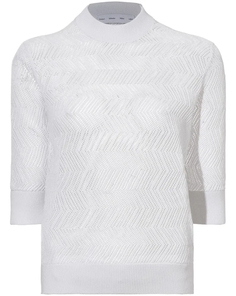 Proenza Schouler Nicola Top aus Pointelle-Strick - Weiß Weiß