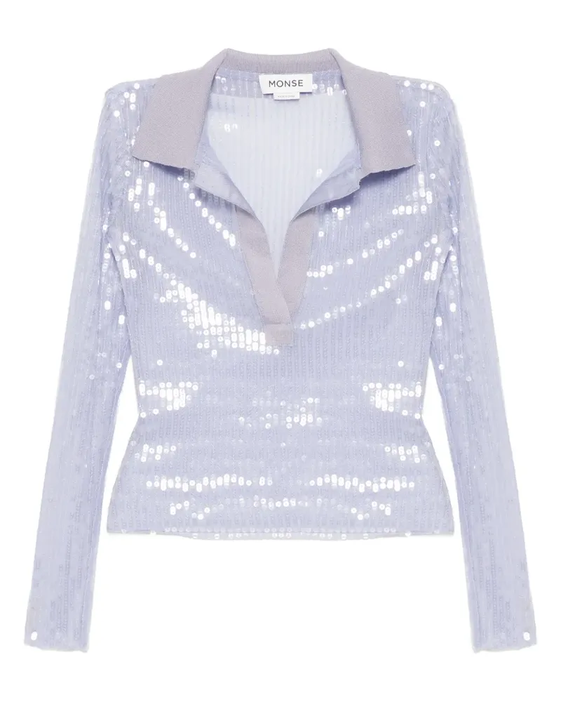 Monse Mesh-Top mit Pailletten - Violett Violett