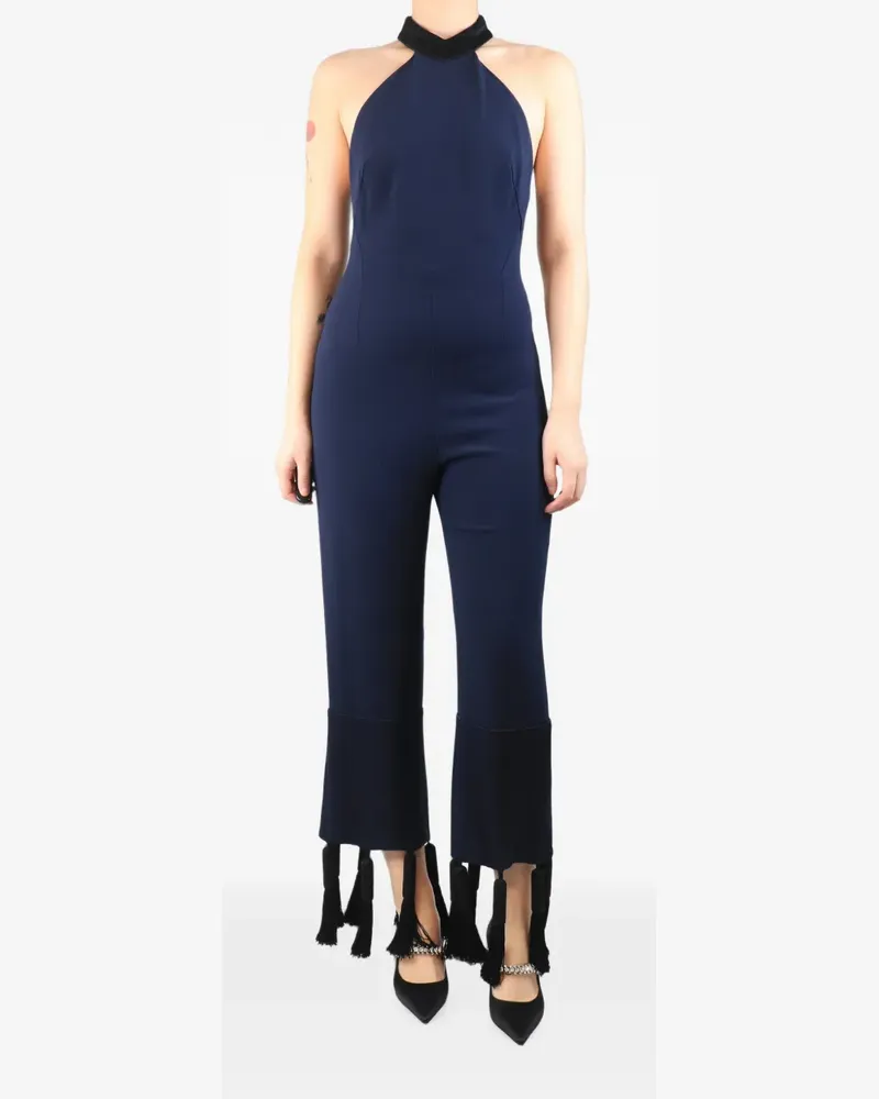 GALVAN tassel-trim high-neck jumpsuit - Blau Blau