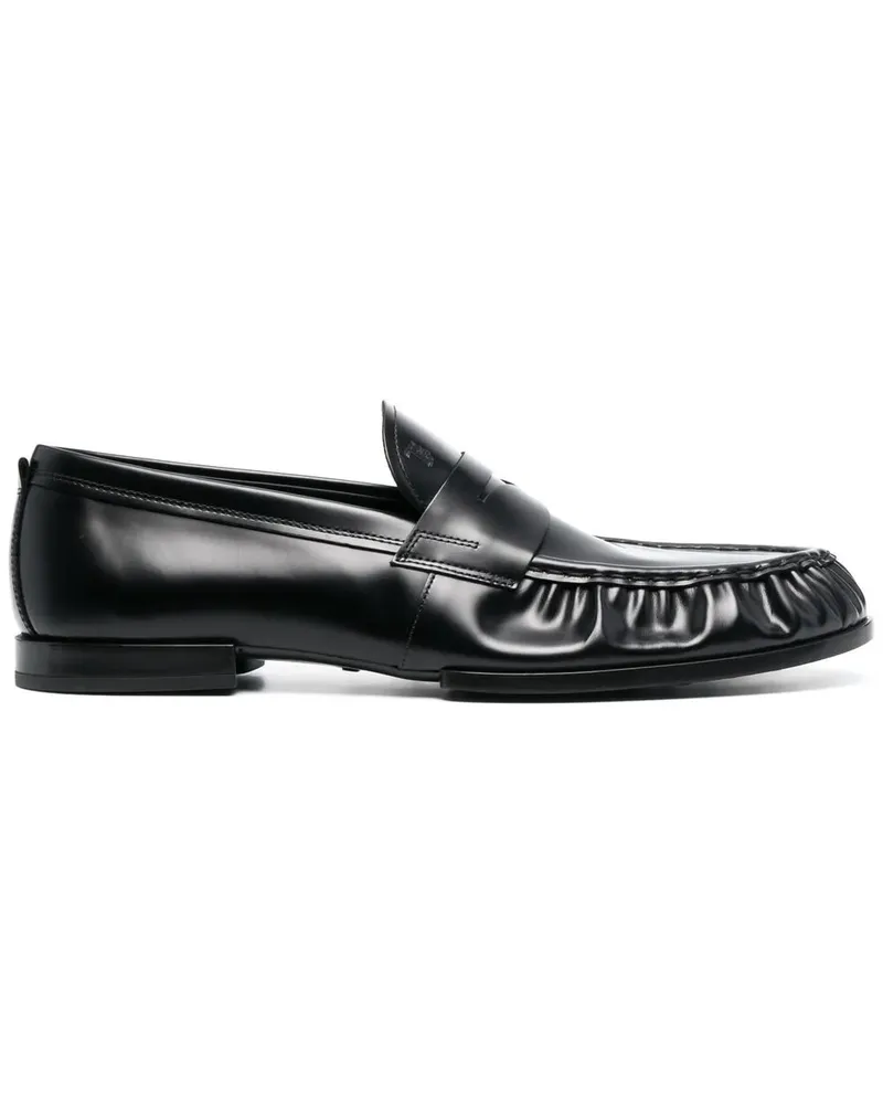 TOD'S Penny-Loafer mit geraffter Optik - Schwarz Schwarz