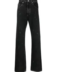 Maison Margiela Gerade Jeans mit Farbklecks-Print Schwarz