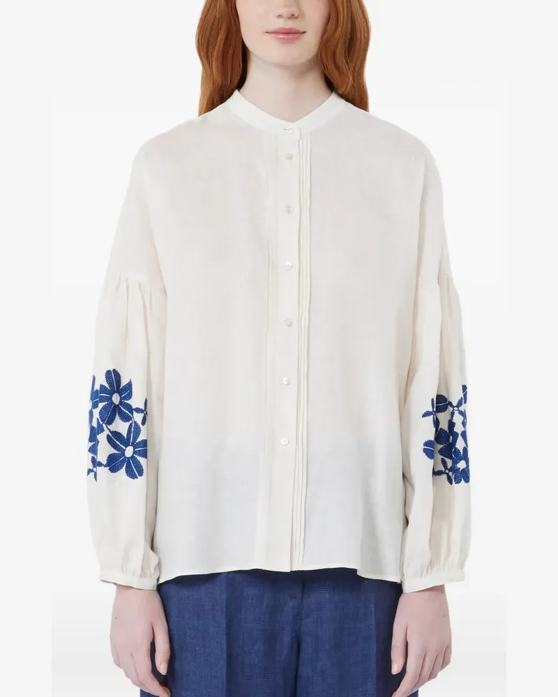 Max Mara embellished-sleeve blouse - Nude Nude
