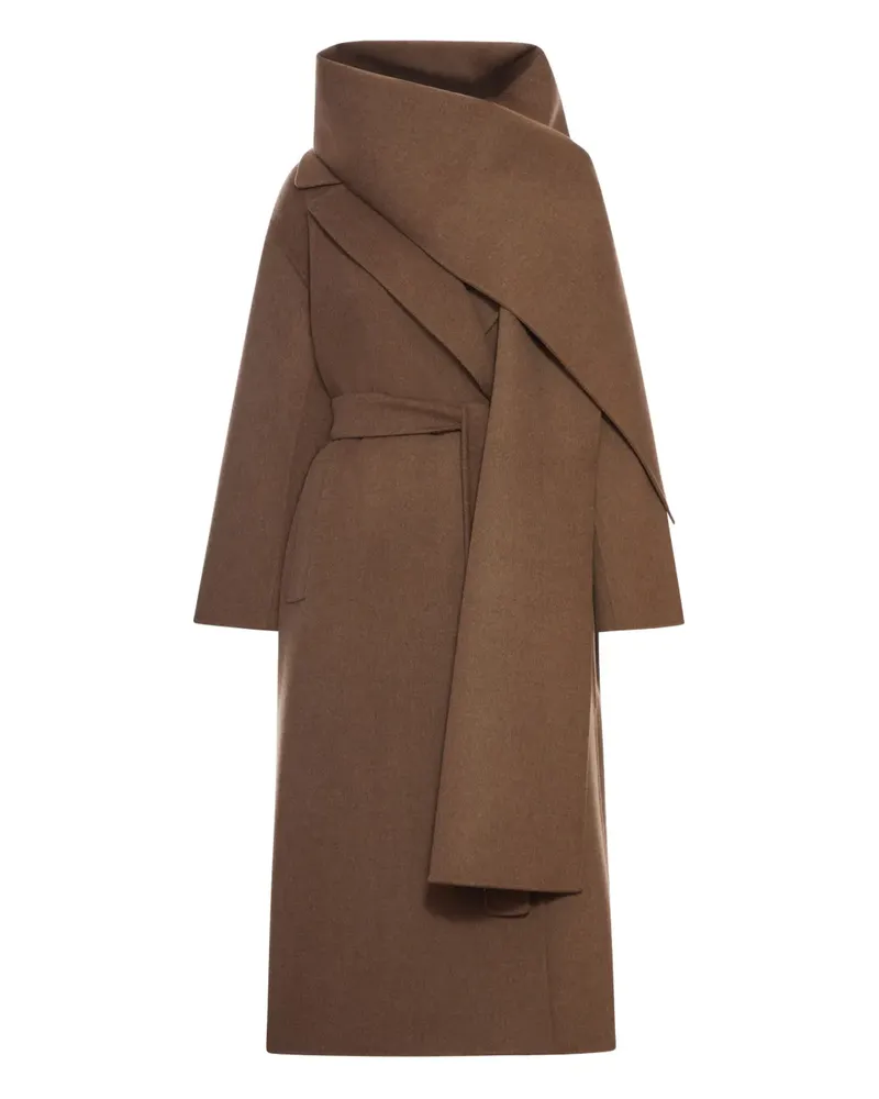 Max Mara Gewickelter Mantel mit Gürtel - Braun Braun