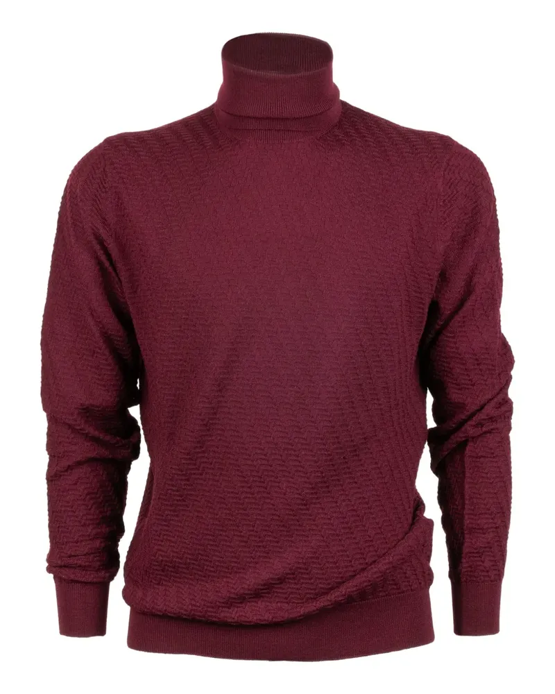 Paolo Pecora Milano Strukturierter Rollkragenpullover - Rot Rot