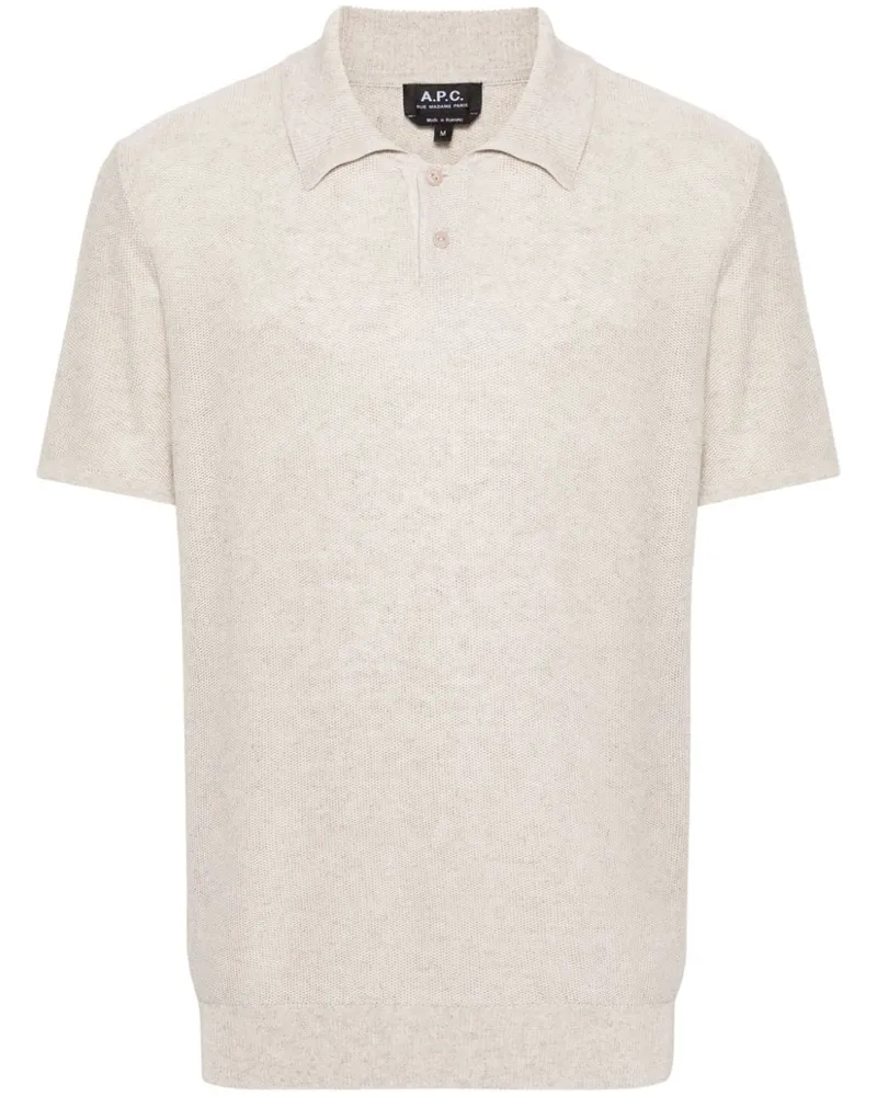 A.P.C. Jay Poloshirt mit Lochstrickmuster - Nude Nude
