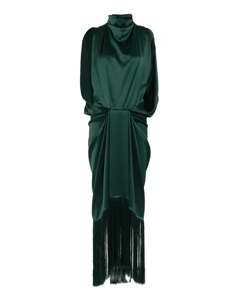 Esse Studios Eros Maxikleid mit Fransenbesatz - Grün Grün