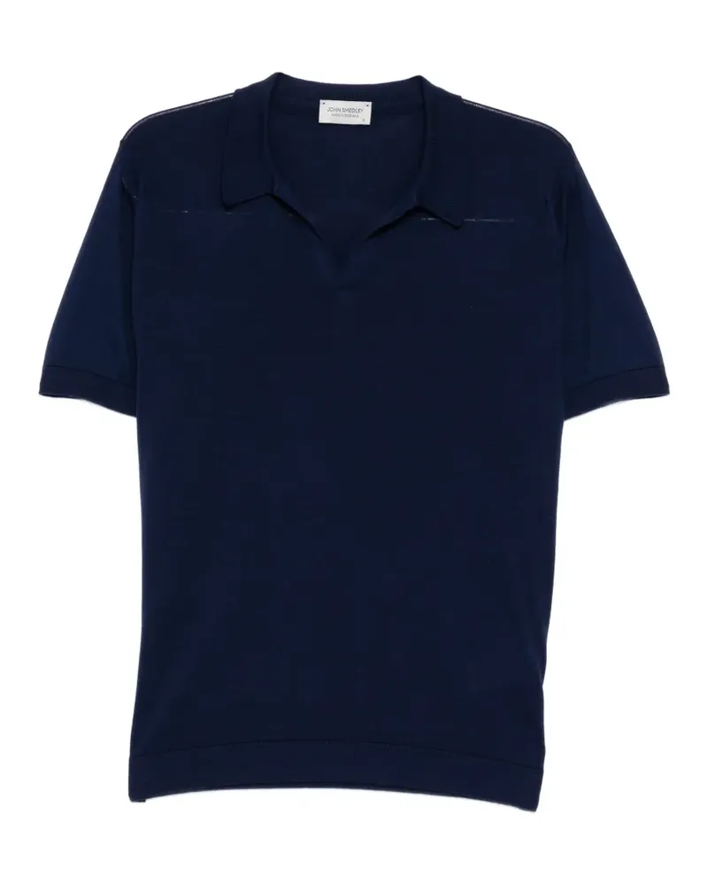 John Smedley Noah Hemd mit Skipper-Kragen - Blau Blau