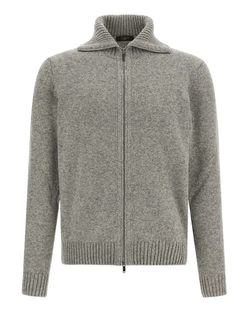 Zanone mélange-knit zip-up cardigan - Grau Grau