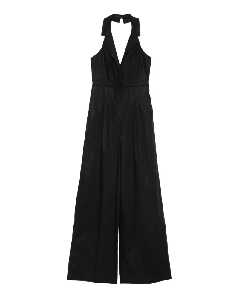 Twin-Set collared belted jumpsuit - Schwarz Schwarz