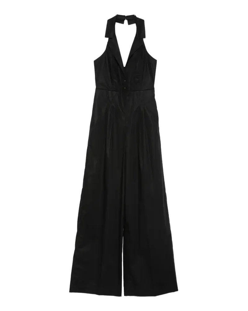 Twin-Set collared belted jumpsuit - Schwarz Schwarz